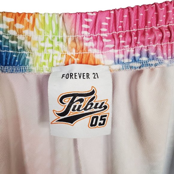 FUBU X Forever 21 Size M Pants Pull-On Wide Leg Rainbow Swirl Logo StreetWear - Picture 8 of 11